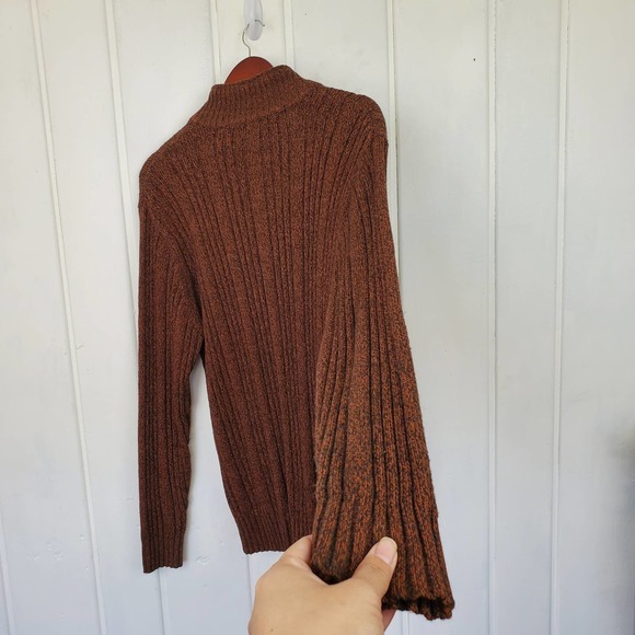 Oscar De La Renta Men's Large Cable Knit Sherpa 1/4 Zip Pullover Sweater - Picture 10 of 10